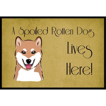 Carolines Treasures Shiba Inu Spoiled Dog Lives Here Indoor & Outdoor Mat, 24 x 36 in. CA77462